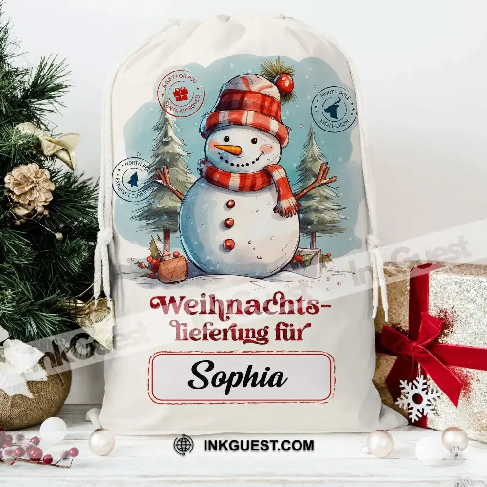 Weihnachts Lieferung Fur Custom Text, Personalized String Bag, Christmas Gift