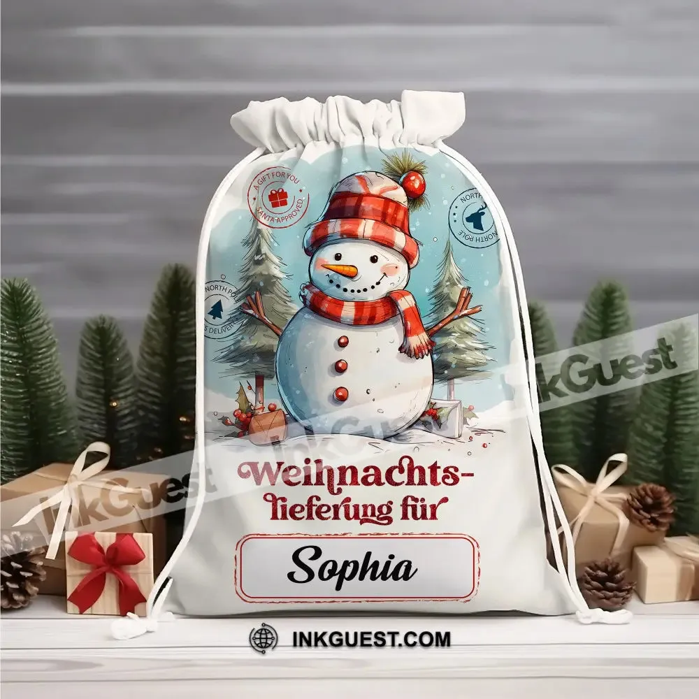 Weihnachts Lieferung Fur Custom Text, Personalized String Bag, Christmas Gift