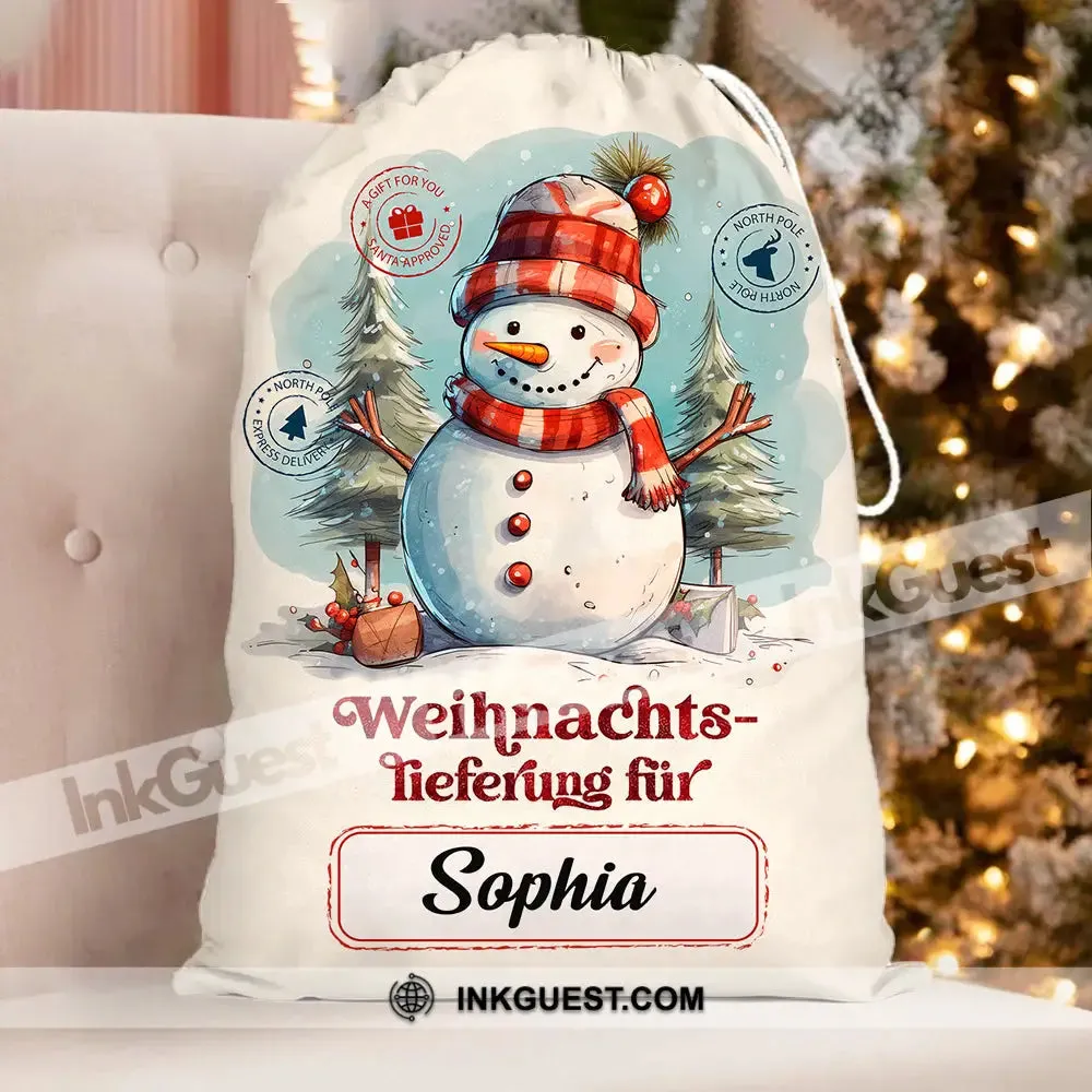 Weihnachts Lieferung Fur Custom Text, Personalized String Bag, Christmas Gift