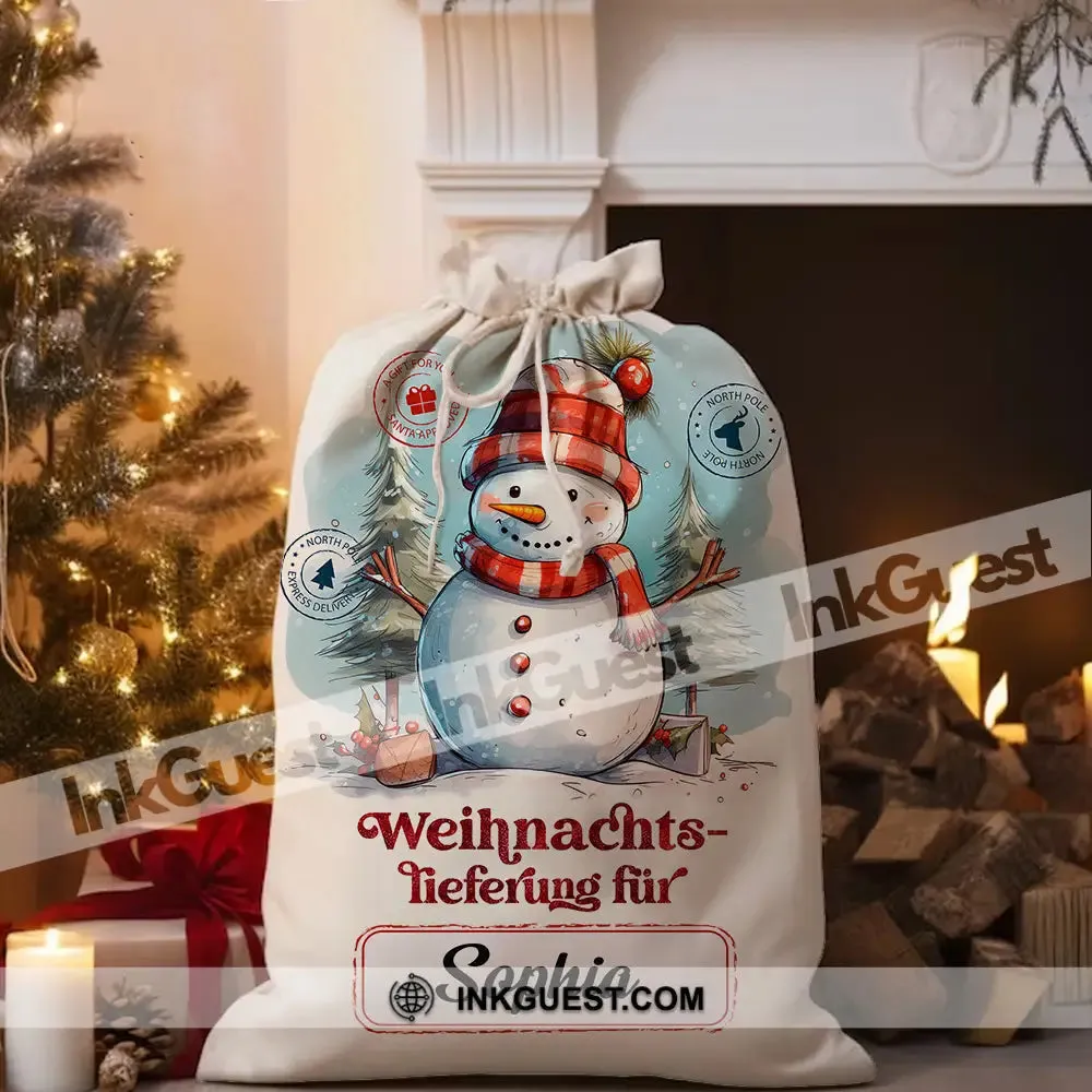 Weihnachts Lieferung Fur Custom Text, Personalized String Bag, Christmas Gift