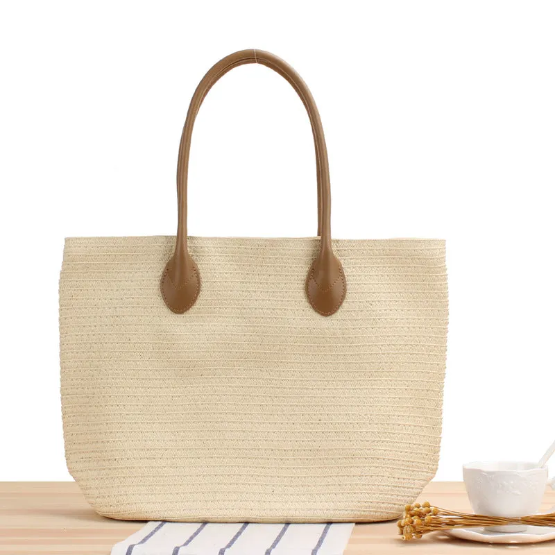 Women's Shoulder Handbag Woven Straw Beach Tote Bag