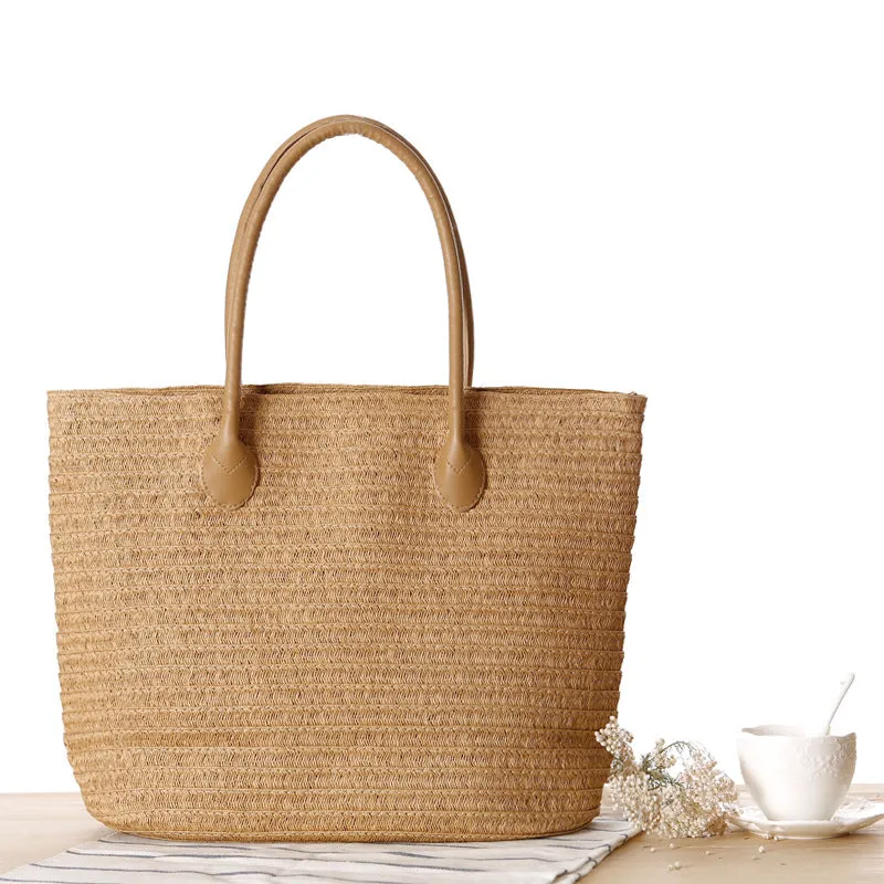 Women's Shoulder Handbag Woven Straw Beach Tote Bag