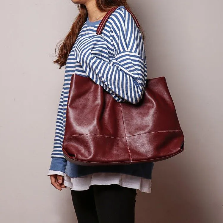 Woosir Leather Shopping Bag Handbag Vintage