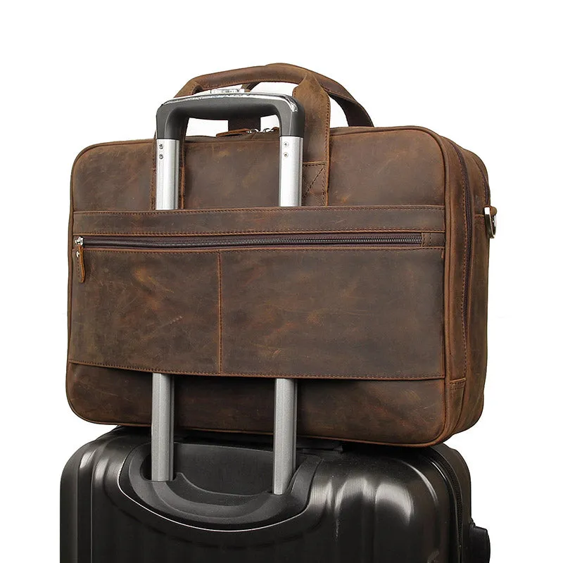 YAAGLE Men's Real Leather Zipper Business Handbag YG7320R