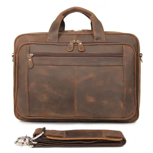 YAAGLE Men's Real Leather Zipper Business Handbag YG7320R